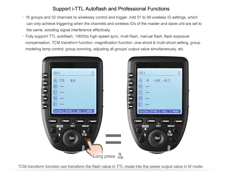 Godox XProN TTL Wireless Flash Trigger for Nikon Cameras Godox XProN TTL Wireless Flash Trigger for Nikon Cameras